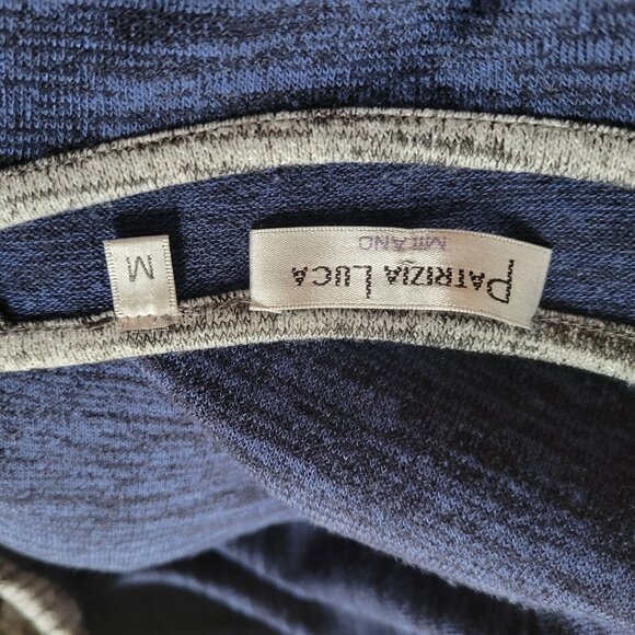 Patrizia Luca Blue & Gray Colorblock Tunic Top M 3/4 Sleeves Soft Stretch Knit - Picture 3 of 5